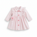 Baby Girls Lace Collar Dress - Long Sleeve Boutique Princess Dress