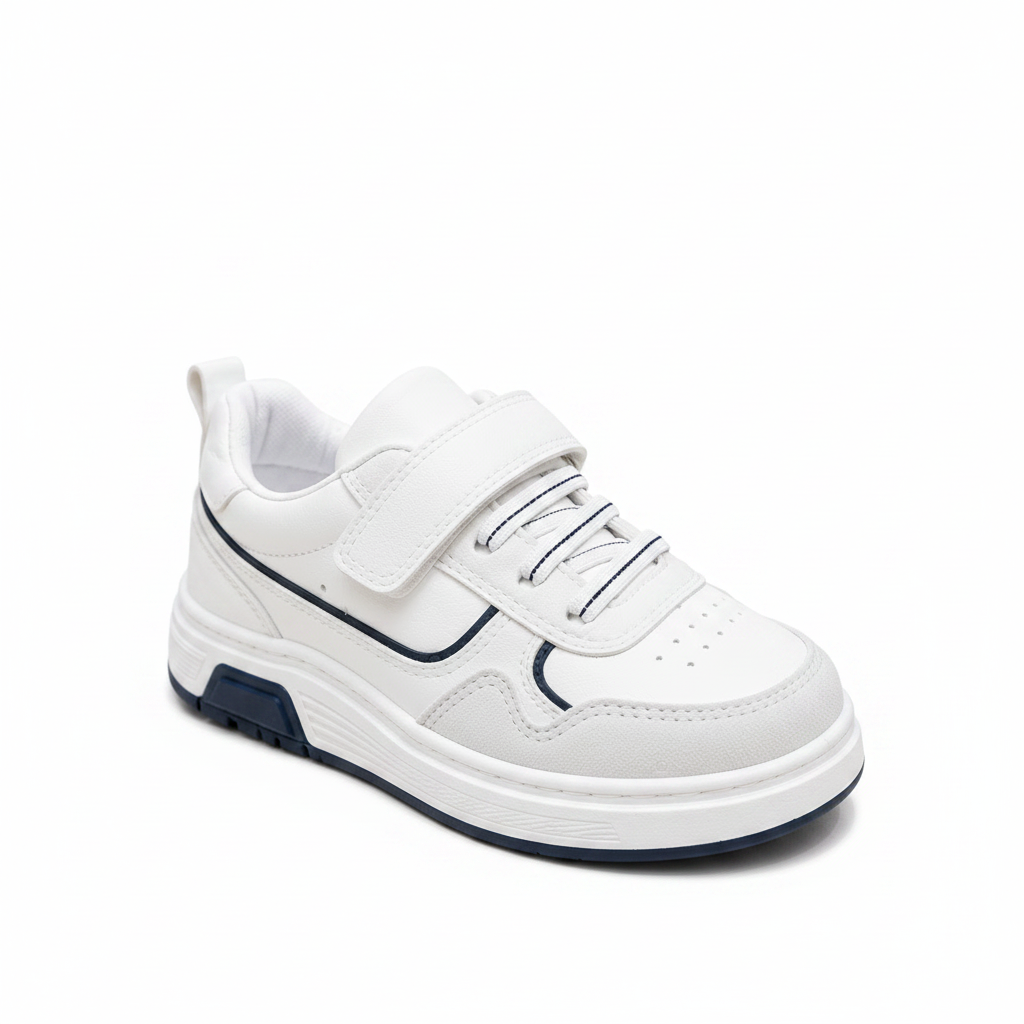 Kids Casual Sneakers - Lightweight Hook & Loop School Shoes for Boys & Girls
