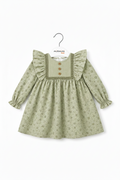 Baby Girl Dress - Long Sleeve Ruffle Cotton Dress for Toddlers