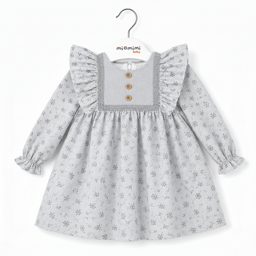 Baby Girl Dress - Long Sleeve Ruffle Cotton Dress for Toddlers